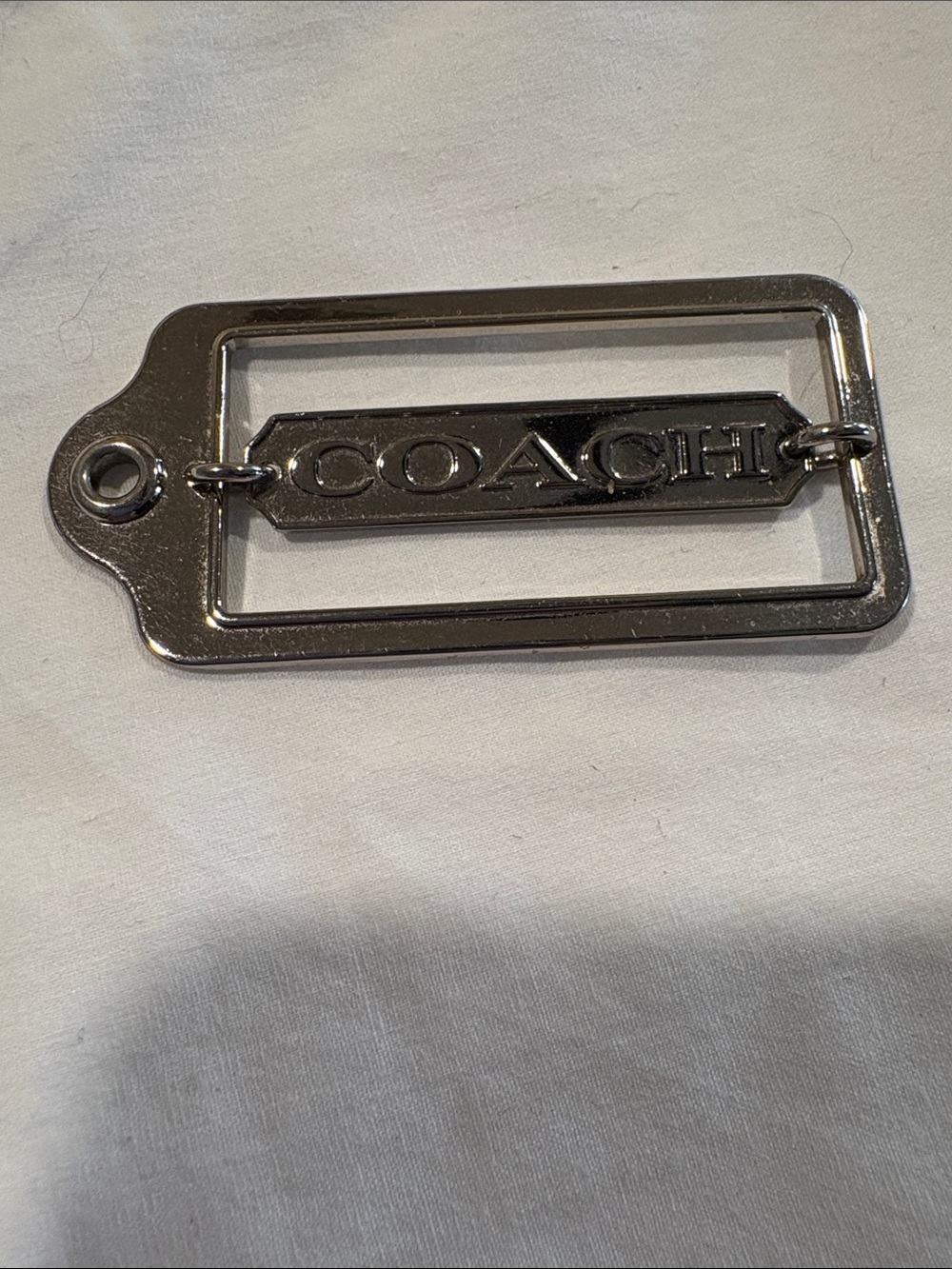 Coach Silver-tone Logo Hangtag Bag Charm